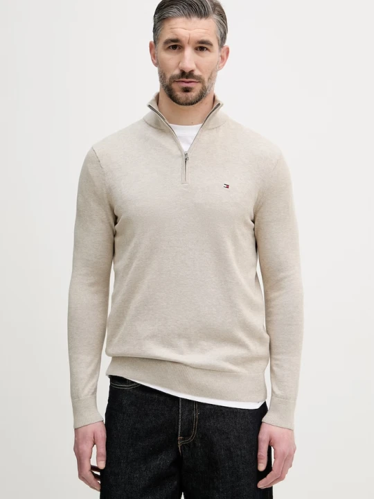 Zdjęcie produktu Tommy Hilfiger sweter męski bawełniany beżowy