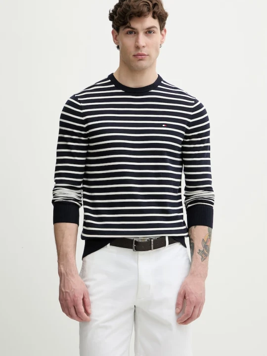 Zdjęcie produktu Tommy Hilfiger sweter męski bawełniany granatowy