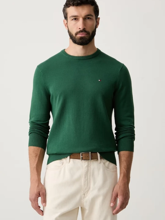 Zdjęcie produktu Tommy Hilfiger sweter męski bawełniany zielony