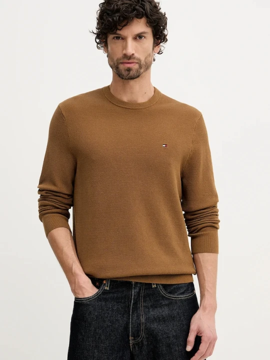 Zdjęcie produktu Tommy Hilfiger sweter męski bawełniany brązowy