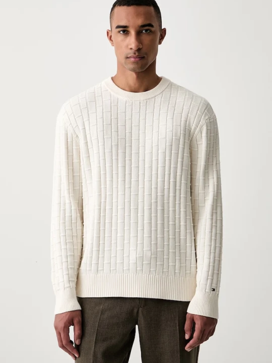 Zdjęcie produktu Tommy Hilfiger sweter męski bawełniany beżowy