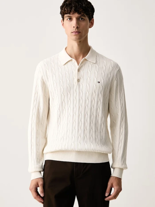 Zdjęcie produktu Tommy Hilfiger sweter męski bawełniany beżowy