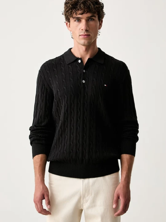 Zdjęcie produktu Tommy Hilfiger sweter męski bawełniany czarny