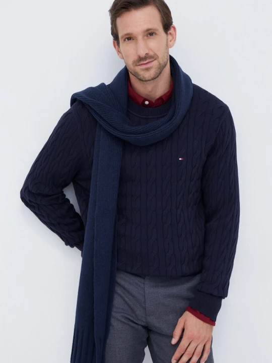 Zdjęcie produktu Tommy Hilfiger sweter męski bawełniany granatowy
