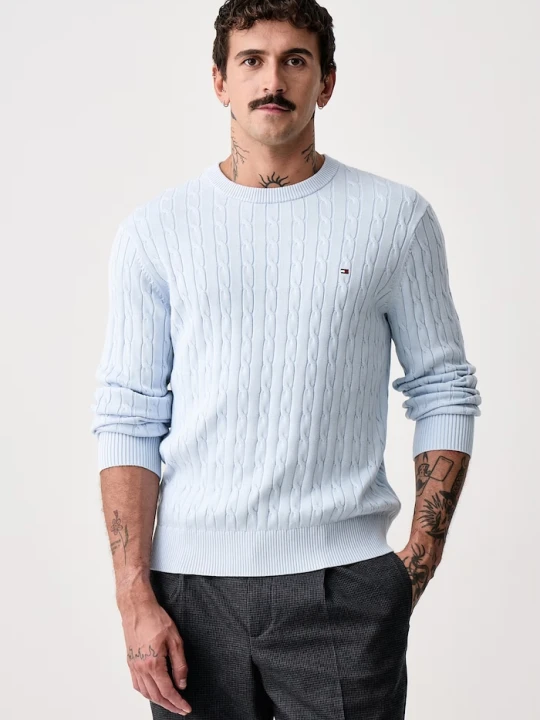 Zdjęcie produktu Tommy Hilfiger sweter męski bawełniany niebieski