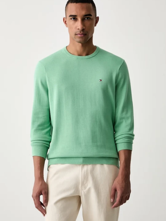 Zdjęcie produktu Tommy Hilfiger sweter męski bawełniany zielony