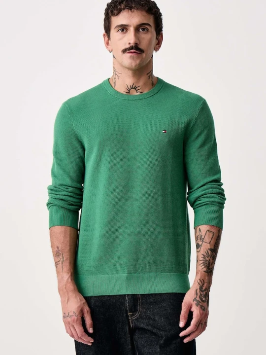 Zdjęcie produktu Tommy Hilfiger sweter męski bawełniany zielony