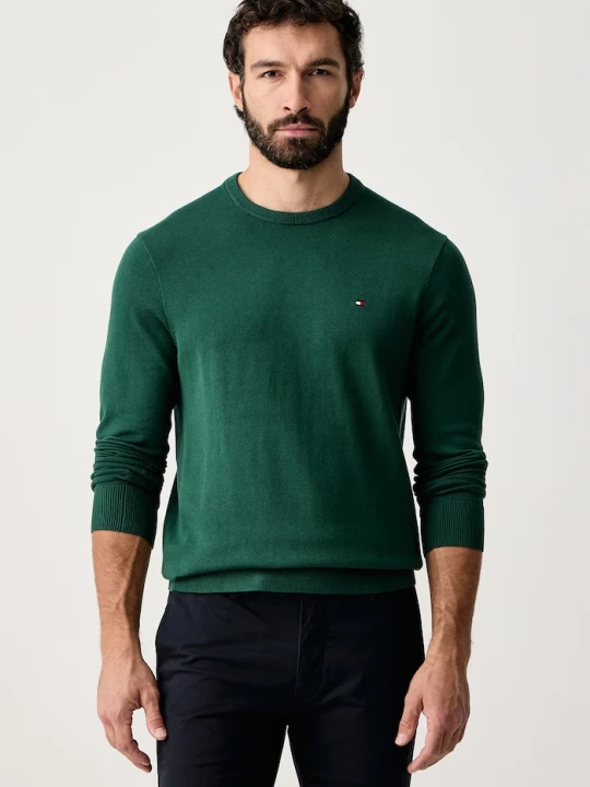 Zdjęcie produktu Tommy Hilfiger sweter męski bawełniany zielony