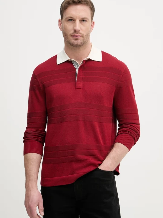 Zdjęcie produktu Tommy Hilfiger sweter męski z bawełną bordowy