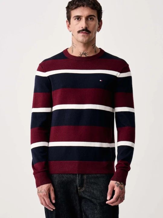 Zdjęcie produktu Tommy Hilfiger sweter męski z dodatkiem kaszmiru bordowy