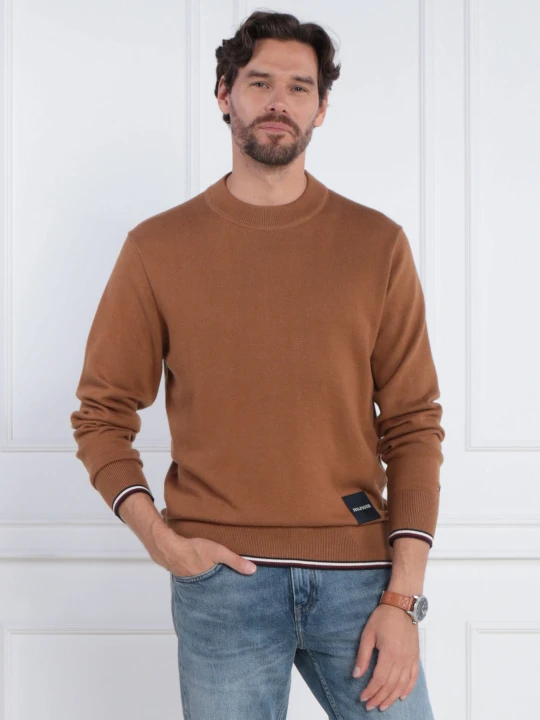 Zdjęcie produktu Tommy Hilfiger Sweter MONOTYPE GS TIPPED | Regular Fit | z dodatkiem jedwabiu brązowy