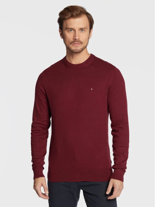 Zdjęcie produktu Tommy Hilfiger Sweter MW0MW28046 Bordowy Regular Fit