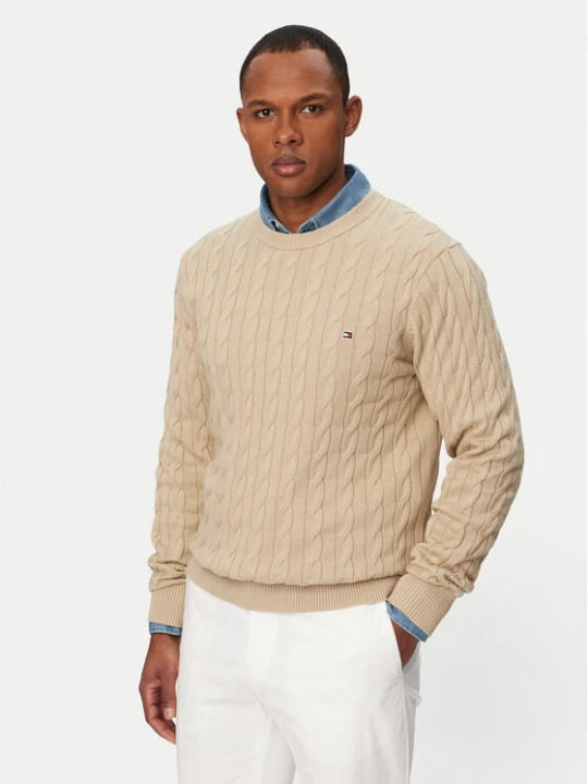 Zdjęcie produktu Tommy Hilfiger Sweter MW0MW33132 Beżowy Regular Fit