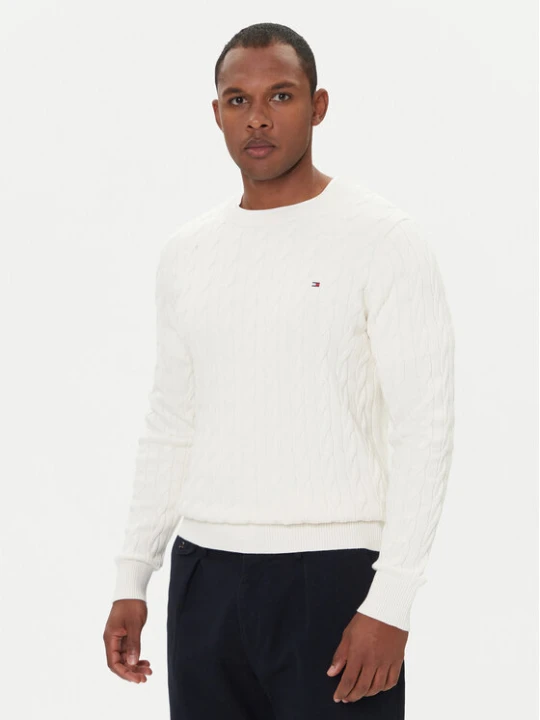 Zdjęcie produktu Tommy Hilfiger Sweter MW0MW33132 Écru Regular Fit Kremowy