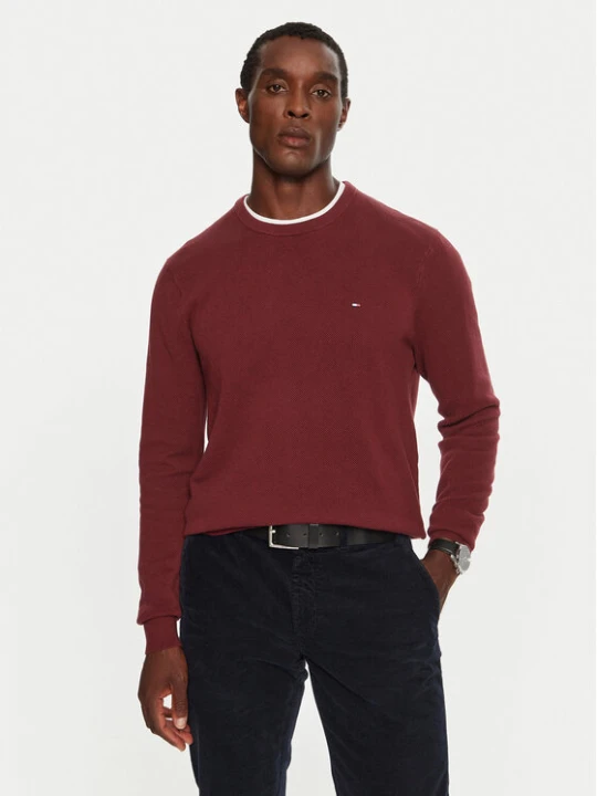 Zdjęcie produktu Tommy Hilfiger Sweter MW0MW36347 Bordowy Regular Fit