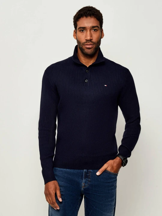 Zdjęcie produktu Tommy Hilfiger Sweter PIMA | z dodatkiem kaszmiru granatowy