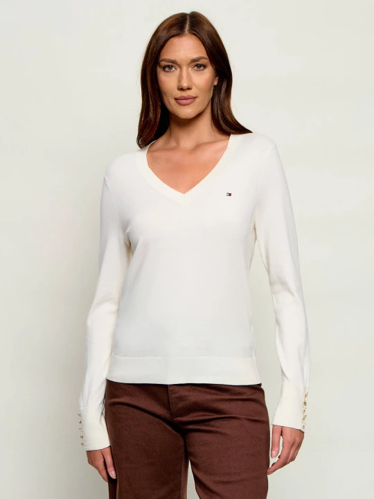 Zdjęcie produktu Tommy Hilfiger Sweter | Regular Fit ecru