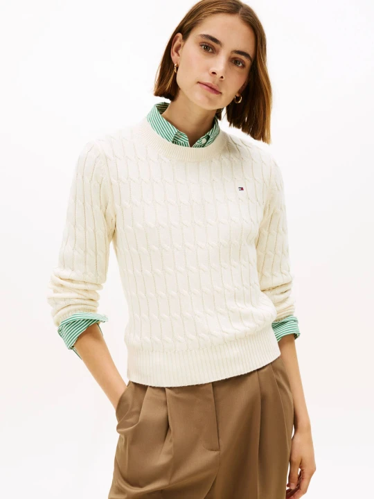 Zdjęcie produktu Tommy Hilfiger Sweter | Regular Fit kremowy