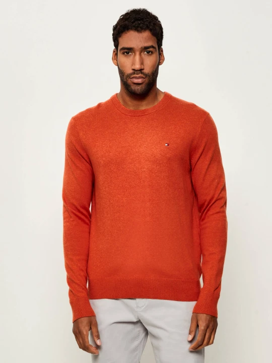Zdjęcie produktu Tommy Hilfiger Sweter | Regular Fit | z dodatkiem kaszmiru pomarańczowy