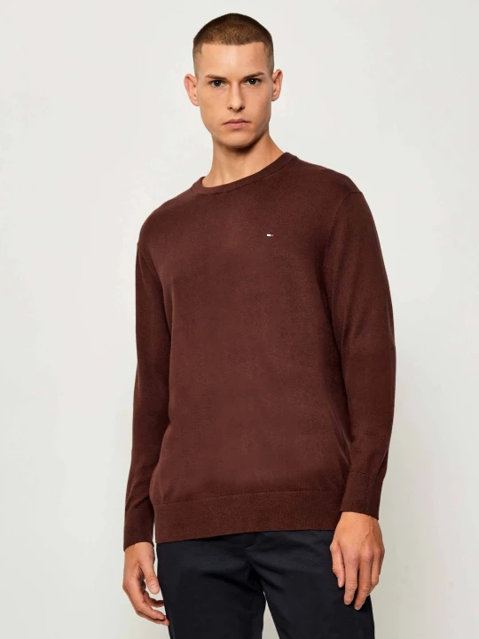 Zdjęcie produktu Tommy Hilfiger Sweter | Regular Fit | z dodatkiem kaszmiru brązowy