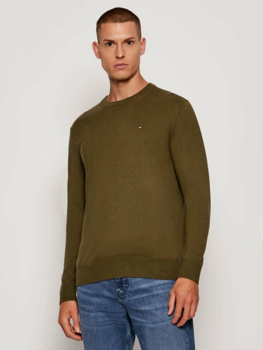 Zdjęcie produktu Tommy Hilfiger Sweter | Regular Fit | z dodatkiem kaszmiru zielony