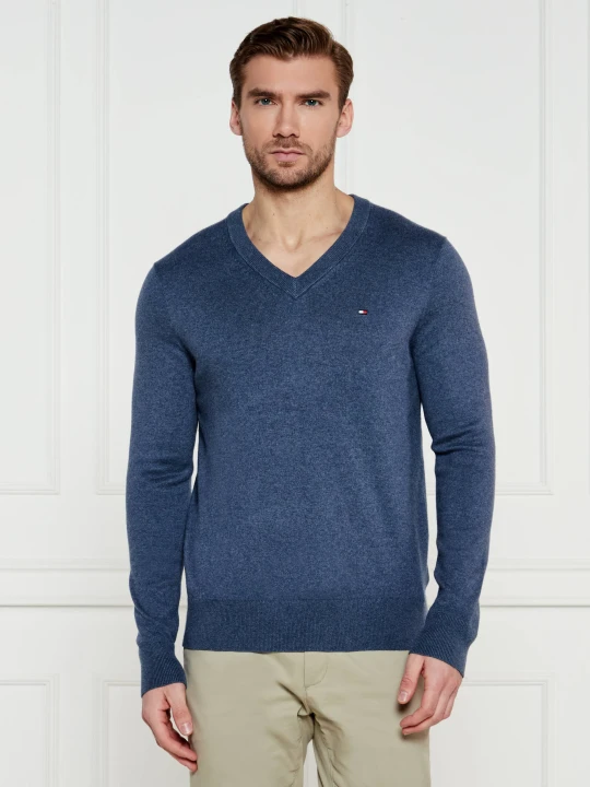 Zdjęcie produktu Tommy Hilfiger Sweter | Regular Fit | z dodatkiem kaszmiru granatowy