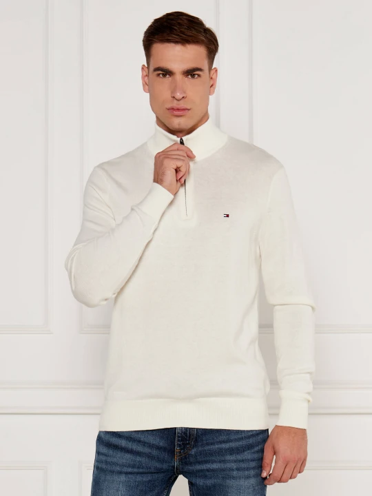 Zdjęcie produktu Tommy Hilfiger Sweter | Regular Fit | z dodatkiem kaszmiru ecru