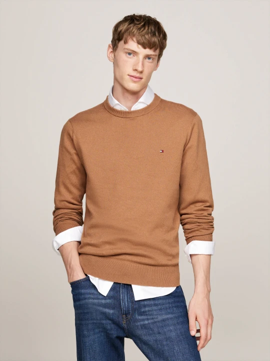 Zdjęcie produktu Tommy Hilfiger Sweter | Regular Fit | z dodatkiem kaszmiru beżowy