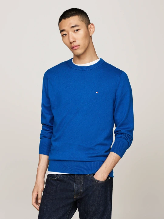Zdjęcie produktu Tommy Hilfiger Sweter | Regular Fit | z dodatkiem kaszmiru niebieski