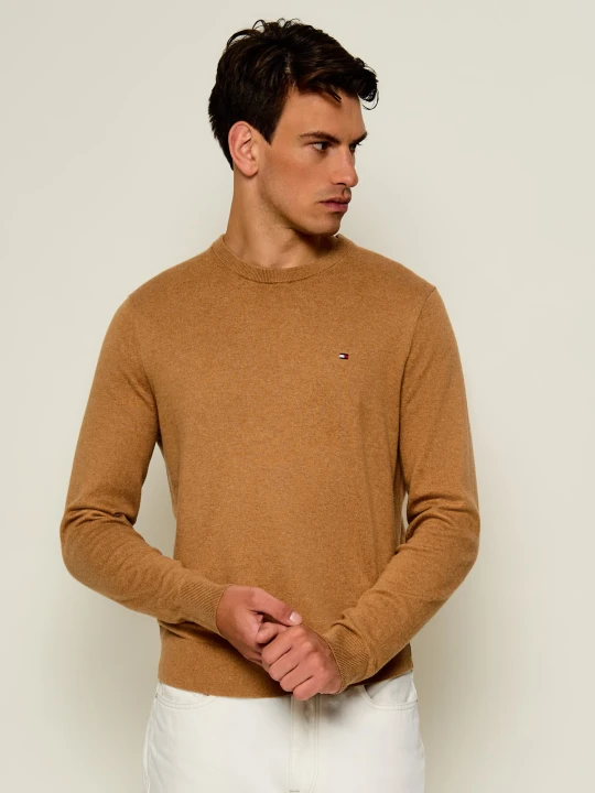 Zdjęcie produktu Tommy Hilfiger Sweter | Regular Fit | z dodatkiem kaszmiru camel