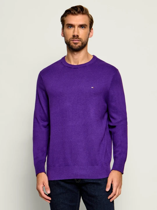Zdjęcie produktu Tommy Hilfiger Sweter | Regular Fit | z dodatkiem kaszmiru fioletowy