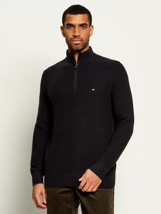 Zdjęcie produktu Tommy Hilfiger Sweter | Regular Fit | z dodatkiem kaszmiru | pima czarny