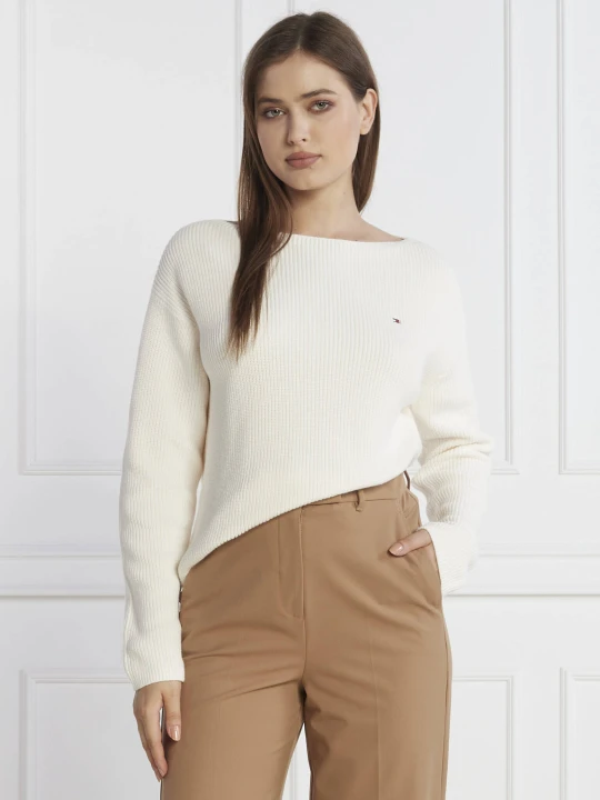 Zdjęcie produktu Tommy Hilfiger Sweter STITCH OPEN | Regular Fit biały