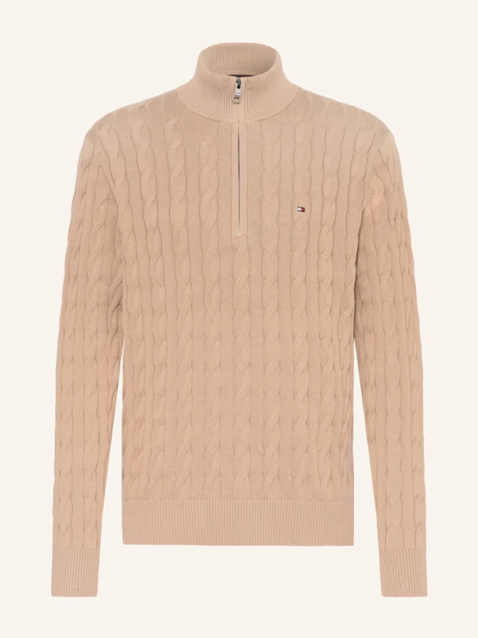 Zdjęcie produktu Tommy Hilfiger Sweter Typu Troyer braun CAMELOWY
