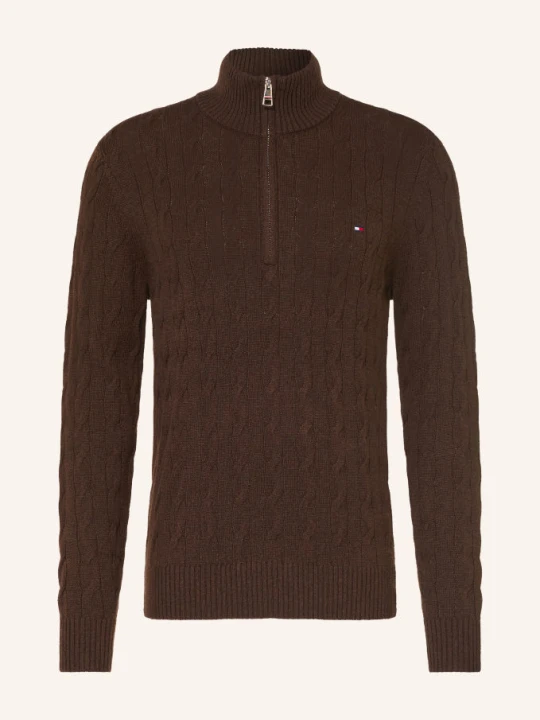Zdjęcie produktu Tommy Hilfiger Sweter Typu Troyer braun CIEMNOBRĄZOWY