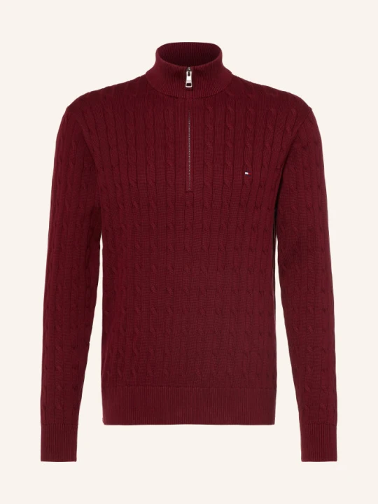 Zdjęcie produktu Tommy Hilfiger Sweter Typu Troyer rot CIEMNOCZERWONY
