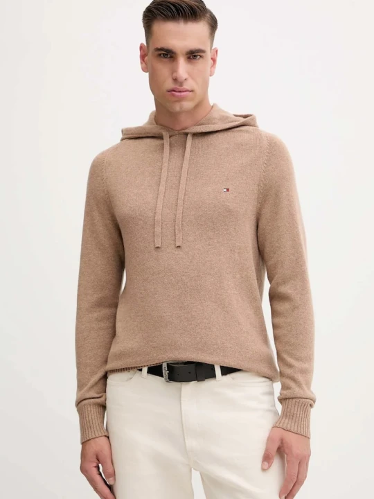 Zdjęcie produktu Tommy Hilfiger sweter wełniany brązowy