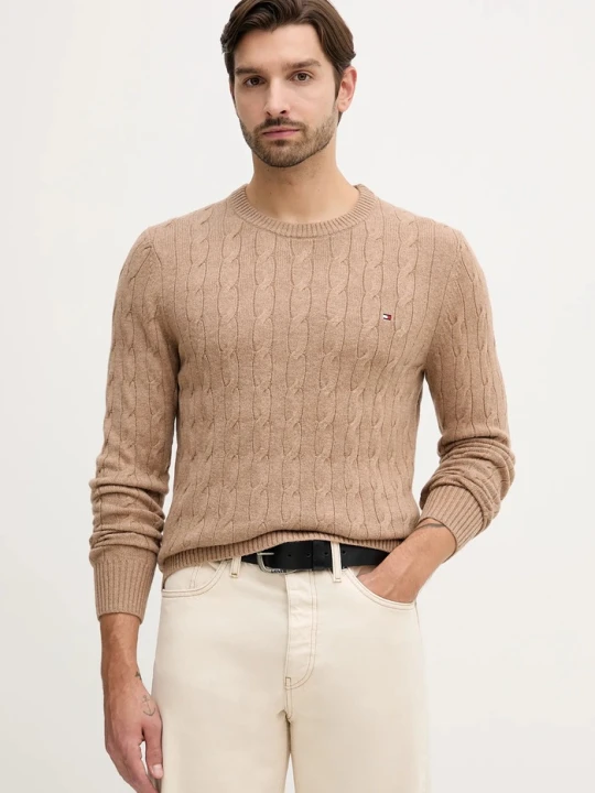 Zdjęcie produktu Tommy Hilfiger sweter wełniany brązowy