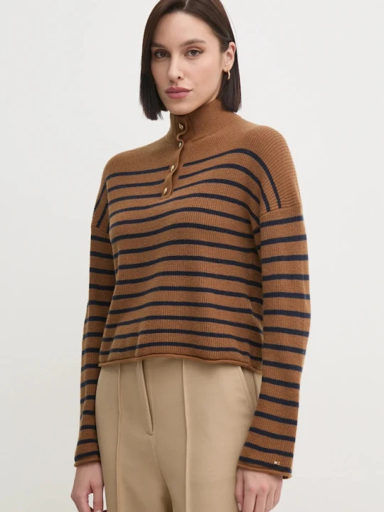 Zdjęcie produktu Tommy Hilfiger sweter wełniany beżowy