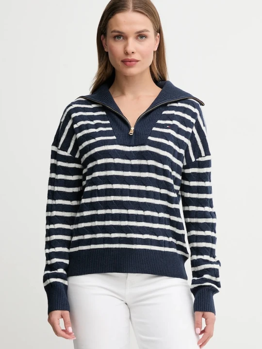 Zdjęcie produktu Tommy Hilfiger sweter wełniany granatowy