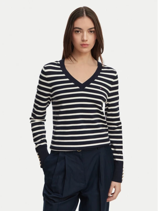 Zdjęcie produktu Tommy Hilfiger Sweter WW0WW40098 Granatowy Regular Fit