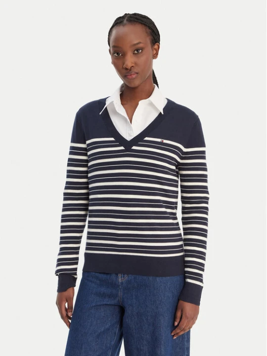 Zdjęcie produktu Tommy Hilfiger Sweter WW0WW40098 Granatowy Regular Fit