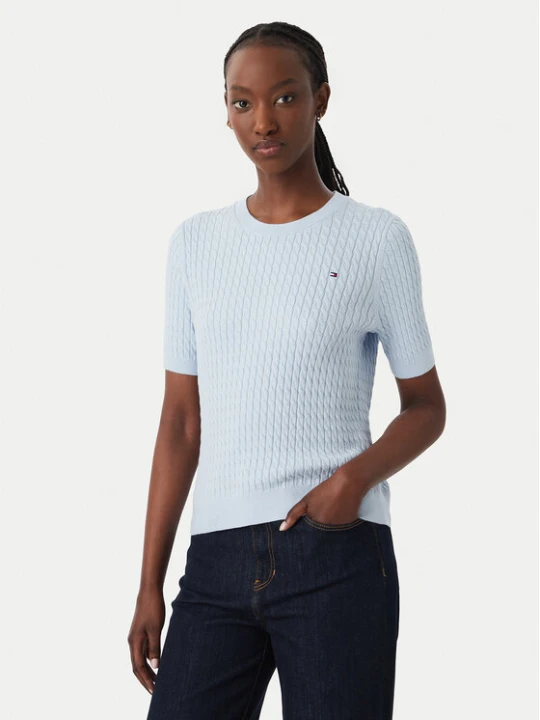 Zdjęcie produktu Tommy Hilfiger Sweter WW0WW41787 Niebieski jasny Regular Fit