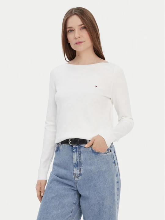 Zdjęcie produktu Tommy Hilfiger Sweter WW0WW42050 Biały Regular Fit