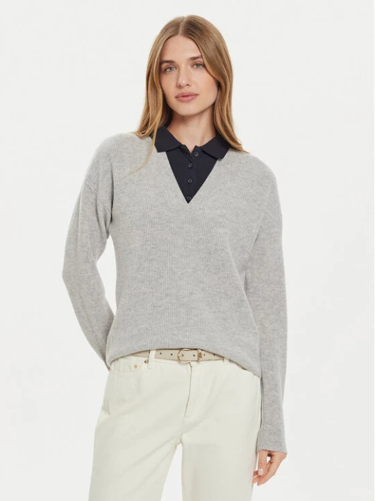 Zdjęcie produktu Tommy Hilfiger Sweter WW0WW43101 Szary Relaxed Fit