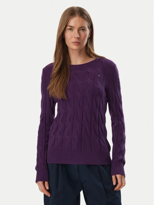 Zdjęcie produktu Tommy Hilfiger Sweter WW0WW43586 Fioletowy Regular Fit