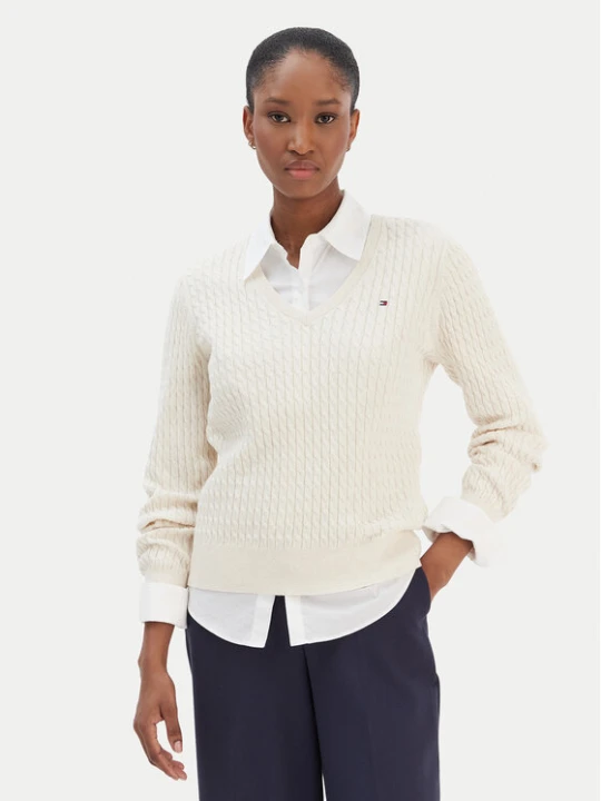 Zdjęcie produktu Tommy Hilfiger Sweter WW0WW44987 Beżowy Regular Fit