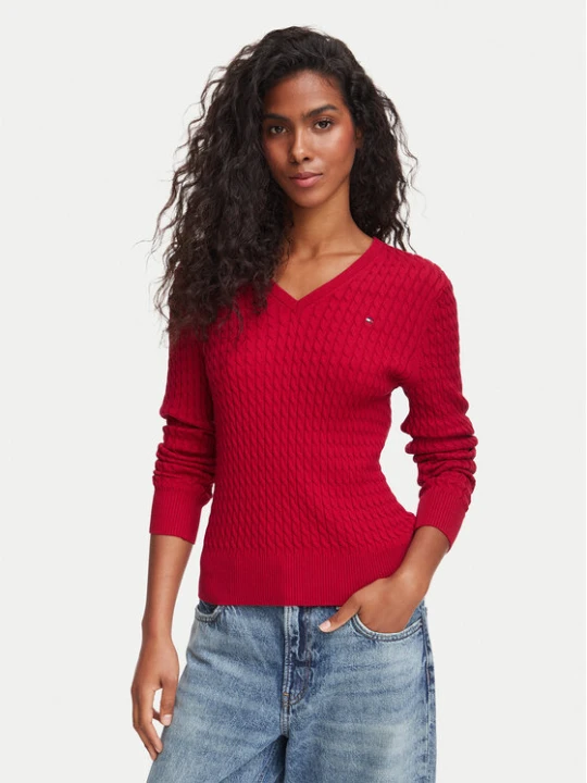 Zdjęcie produktu Tommy Hilfiger Sweter WW0WW44987 Czerwony Regular Fit