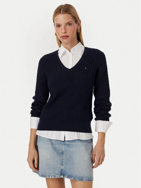 Zdjęcie produktu Tommy Hilfiger Sweter WW0WW44987 Granatowy Regular Fit