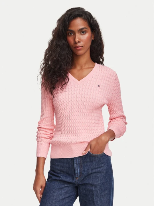 Zdjęcie produktu Tommy Hilfiger Sweter WW0WW44987 Różowy jasny Regular Fit
